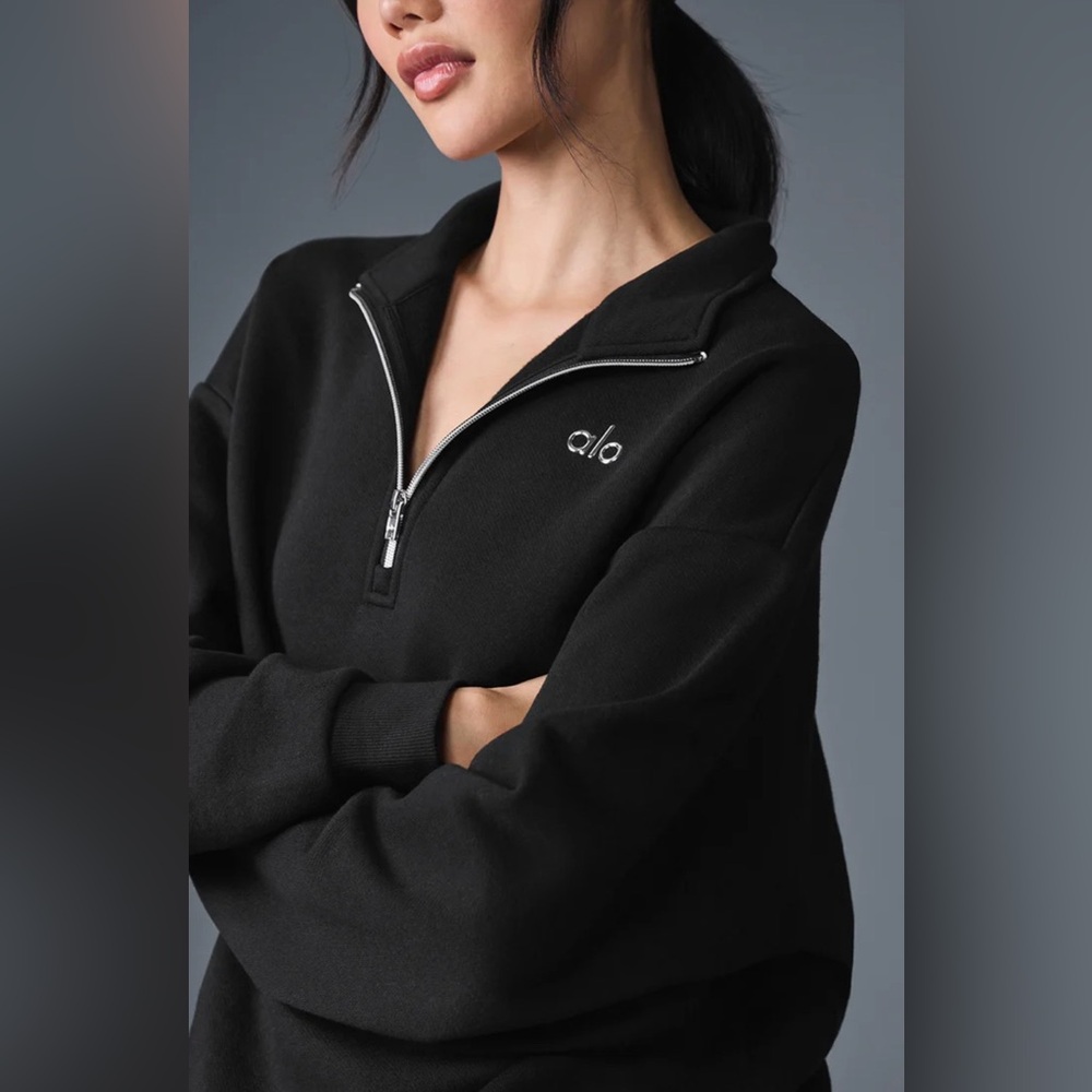 ALO Yoga NWT Accolade 1/4 Zip Pullover Black Size M - Picture 5 of 10